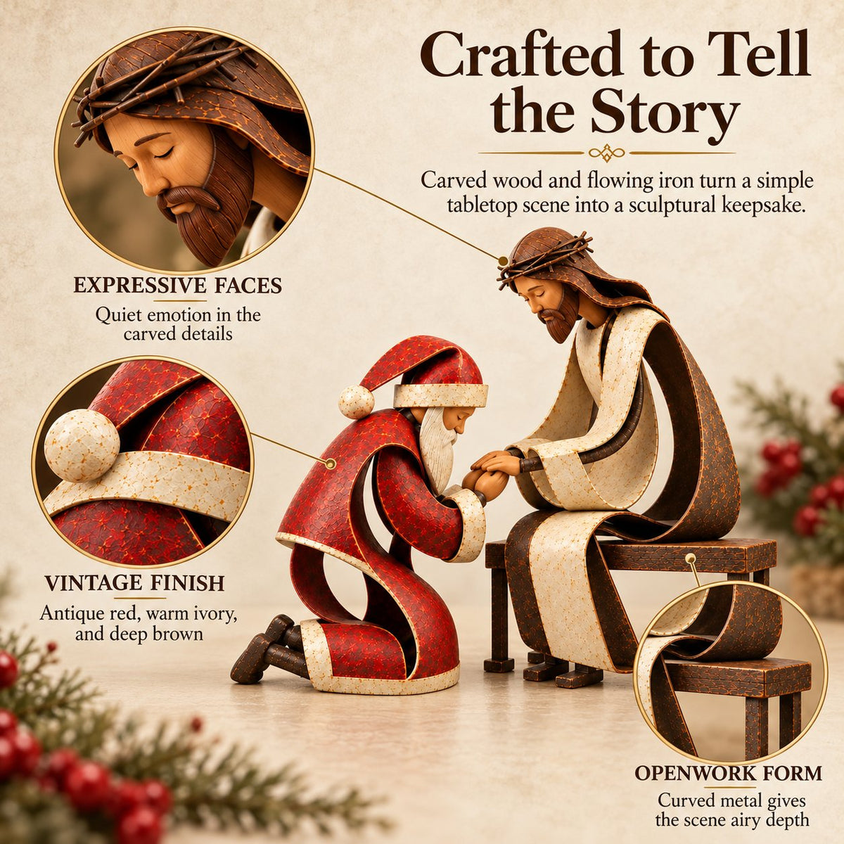 ✝️🎅 Santa’s Christmas Prayer™ | Meaningful Faith Figurine