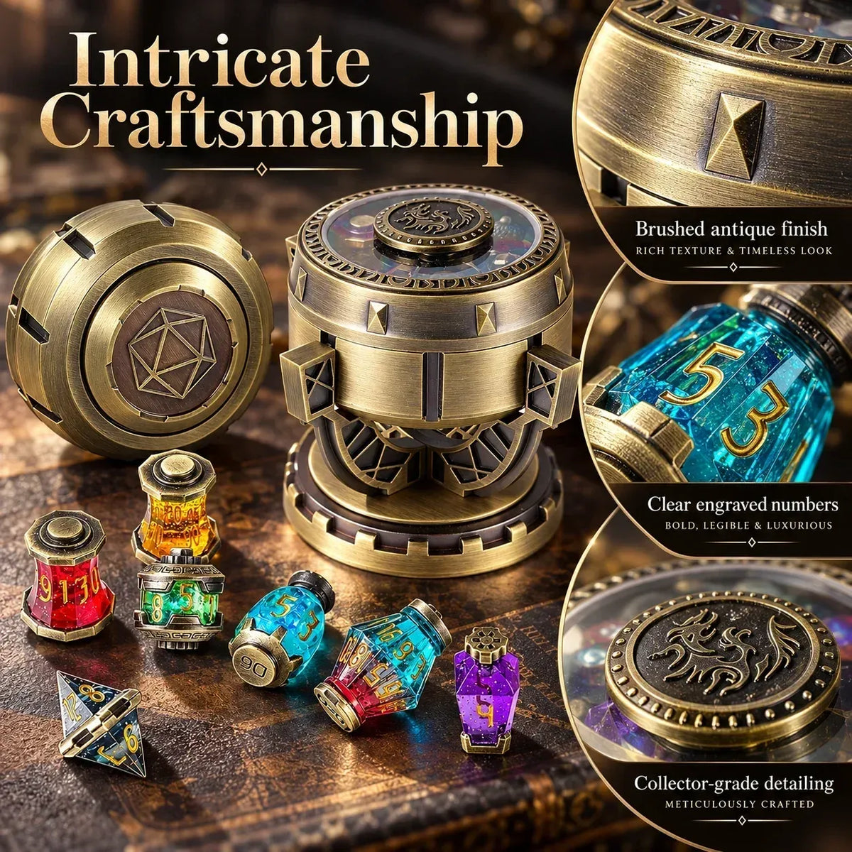 🎲🐉2026 DND Dice Set Alchemist’s Metallic Elixir Metal Dice Set(✨Buy 2 Free Shipping)