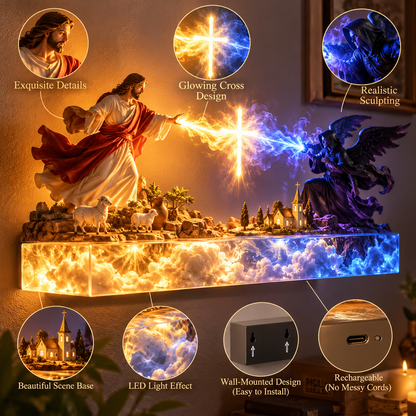 ✝️ Heaven’s Radiance | 3D Jesus & Angels Wall Decor