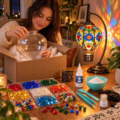 ⏳ LAST DAY 49% OFF | 🎈 Light Up Your Own Mosaic Sky | Turkish Hot Air Balloon Lamp DIY Kit ✨