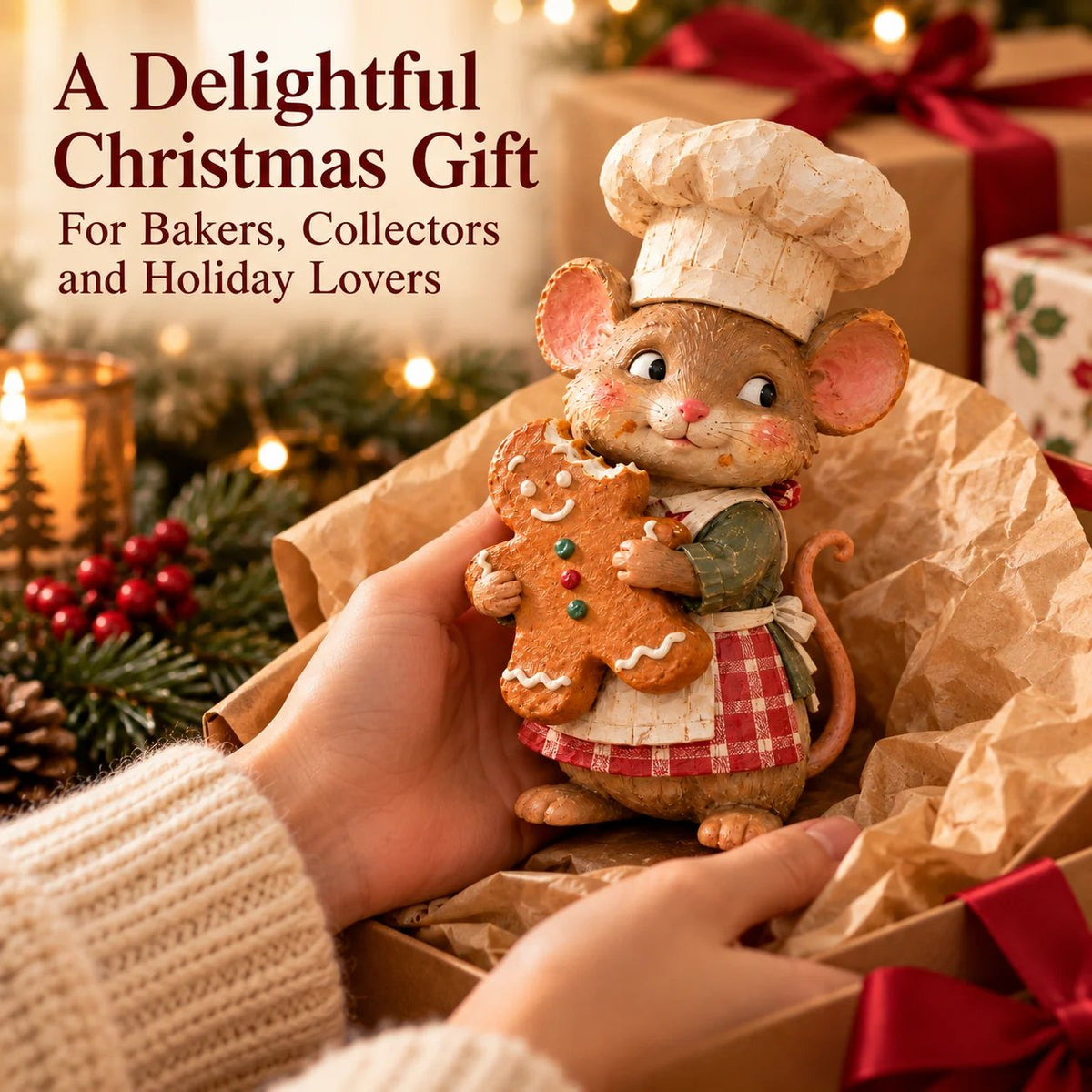 🐭🍪 Merry Mouse Baker™ | Gingerbread Christmas Figurine