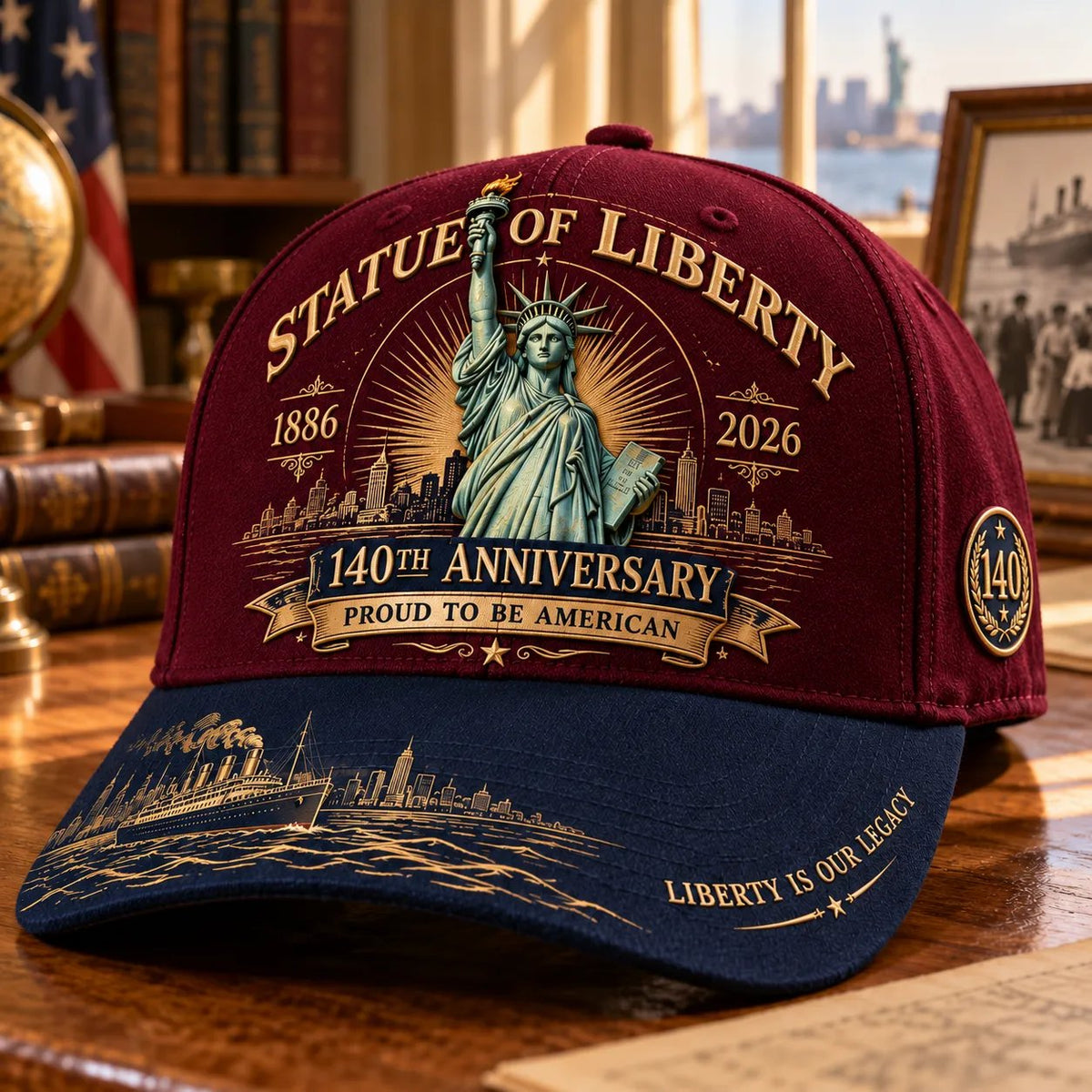 💝 LAST DAY 49% OFF | 🗽 140 Years of Liberty | Statue of Liberty Commemorative Cap 1886–2026 🇺🇸