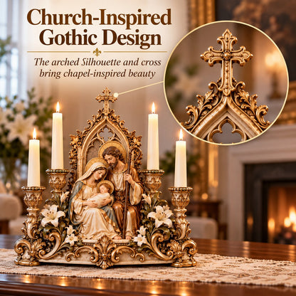 🖤✝️ Sacred Gothic Family™ | Holy Family Four-Candle Holder