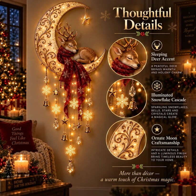 🦌🌙 Starlit Deerfall™ | Lighted Christmas Wall Decor