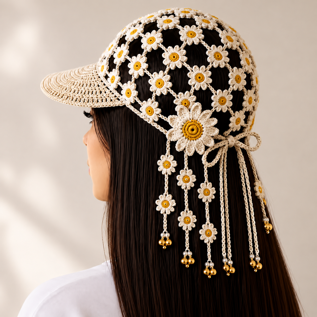 🍂🧶 Handmade Crochet Garden Cap – Floral & Woodland Collection