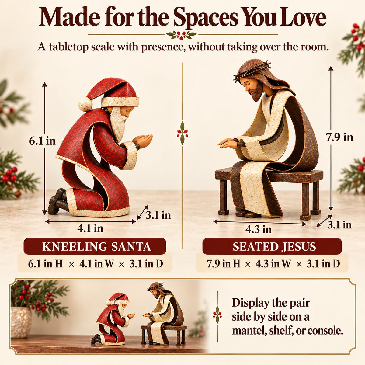 ✝️🎅 Santa’s Christmas Prayer™ | Meaningful Faith Figurine