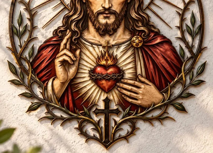❤️ The Heart That Watches Over Us | Jesus Wall Sculpture