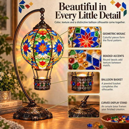 ⏳ LAST DAY 49% OFF | 🎈 Light Up Your Own Mosaic Sky | Turkish Hot Air Balloon Lamp DIY Kit ✨