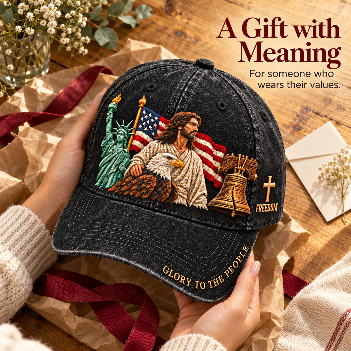 🇺🇸✝️ Faith & Freedom Heritage Cap – Embroidered American Hat