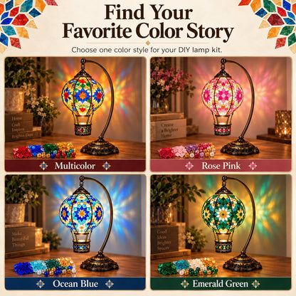 ⏳ LAST DAY 49% OFF | 🎈 Light Up Your Own Mosaic Sky | Turkish Hot Air Balloon Lamp DIY Kit ✨