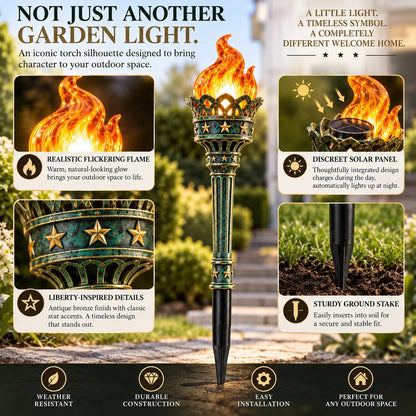 🇺🇸🔥 Liberty Ember™ | Solar Flickering Torch Pathway Lights