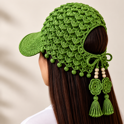 🍂🧶 Handmade Crochet Garden Cap – Floral & Woodland Collection