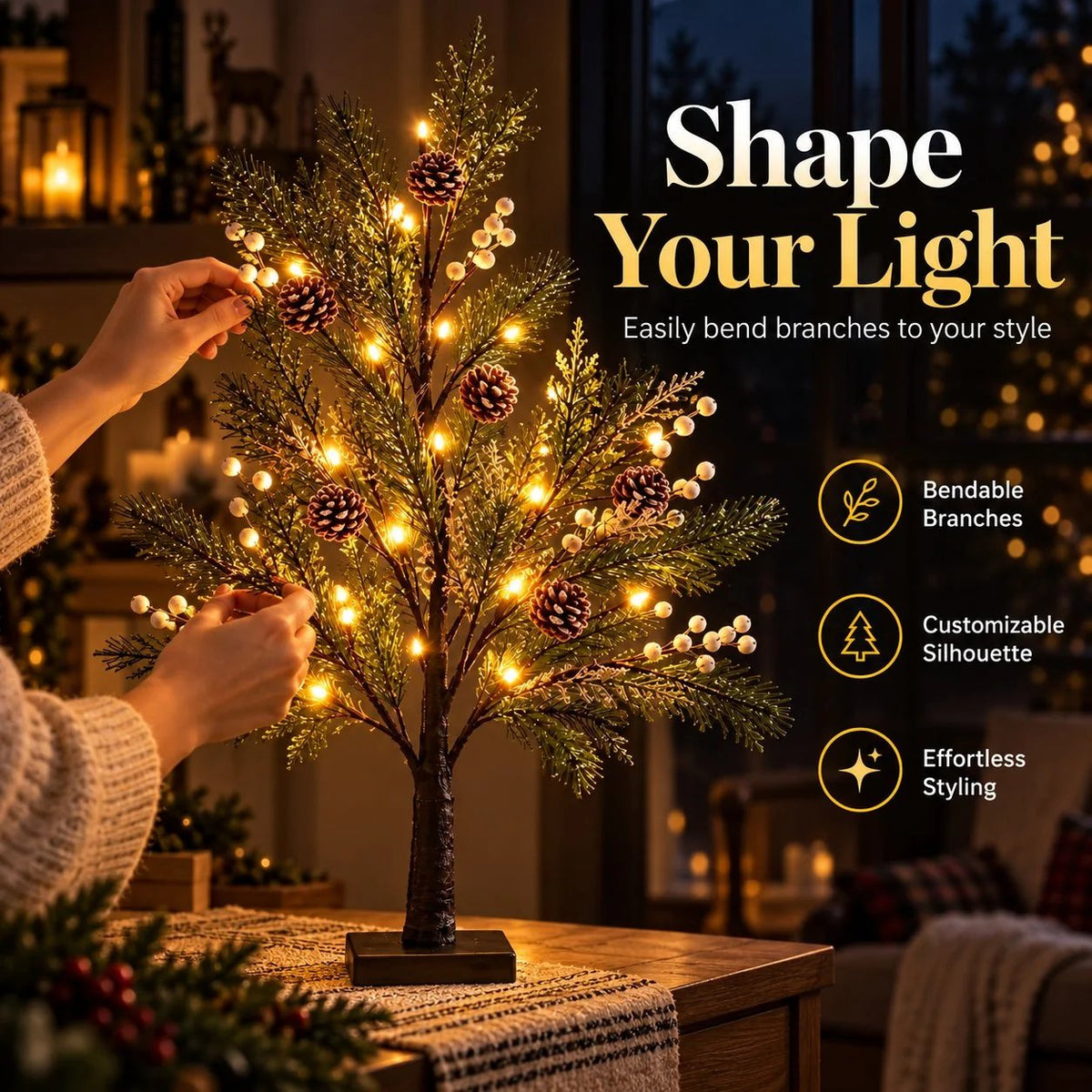 🎄✨ Evergreen Glow™ | Elegant LED Tree Lamp