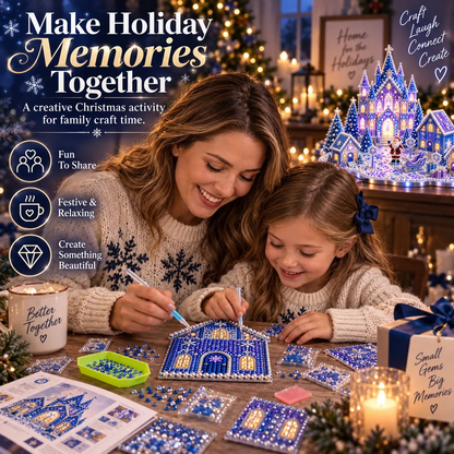 🎄💎 Build-Your-Own 3D Christmas Village – Gem Art DIY Kit