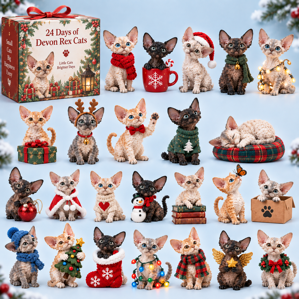 🐱✨ Devon Rex Mischief™ | 24 Day Curly Cat Advent Calendar