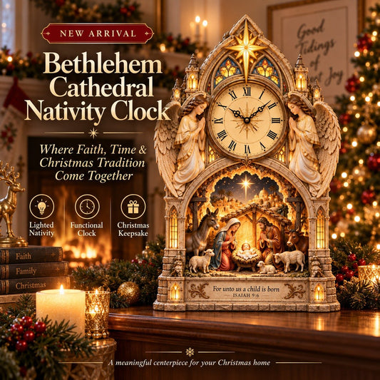 🌟 The First Christmas, Frozen in Time | Lighted Nativity Clock