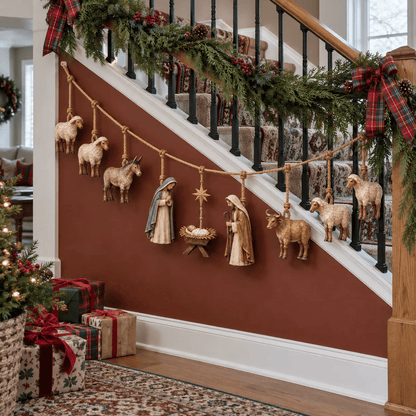 🎄🙏 Bethlehem Blessing™ | Wooden Nativity Garland