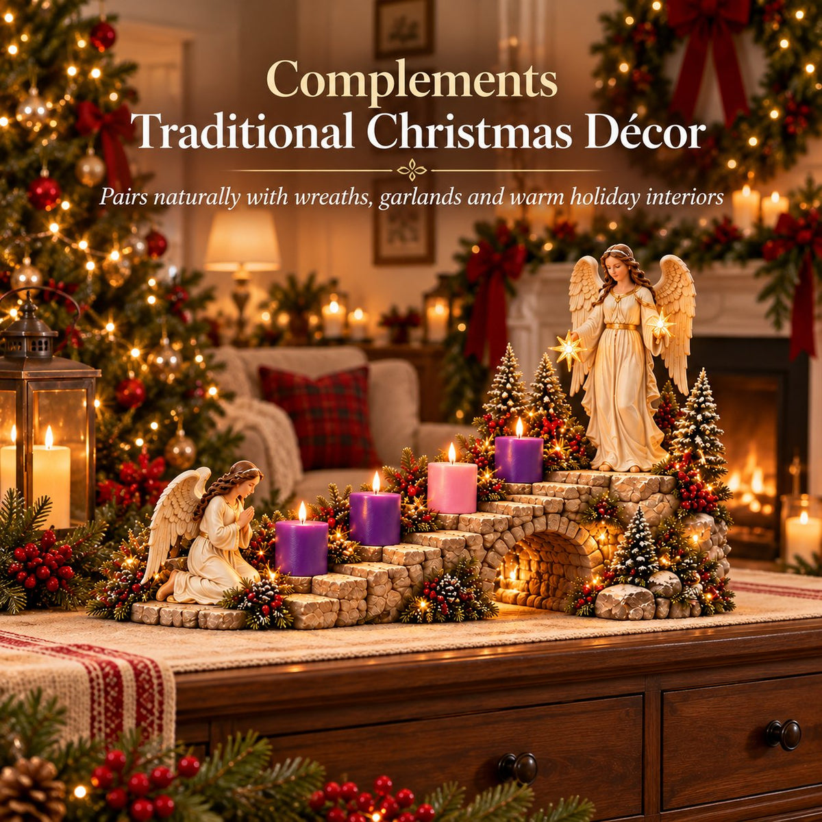 ✨👼Angel Advent Stairway Candle Display