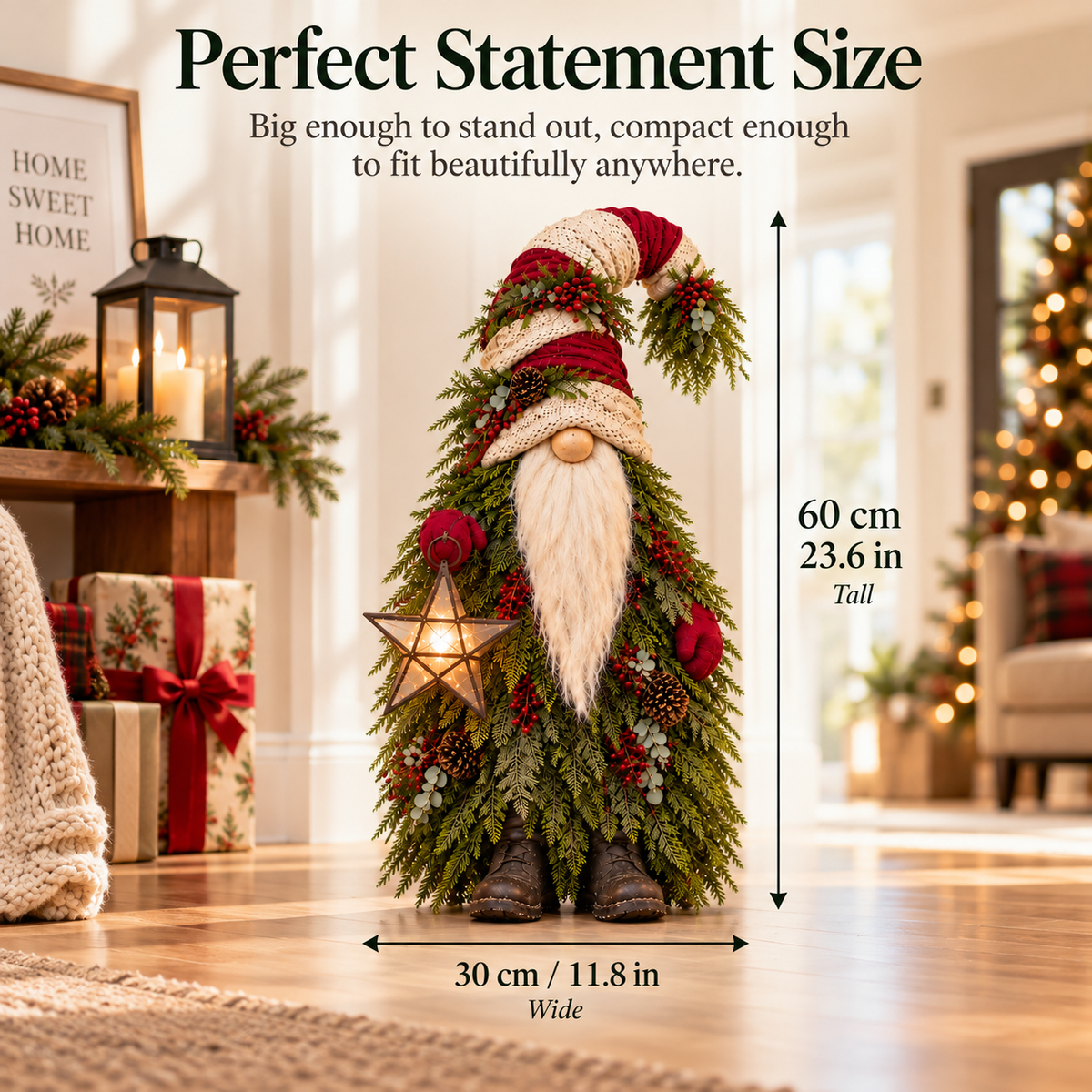 🎄✨ Star of the Evergreen Woods | Lighted Christmas Gnome Decor