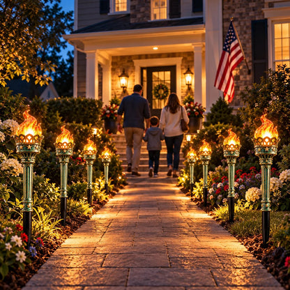 🇺🇸🔥 Liberty Ember™ | Solar Flickering Torch Pathway Lights