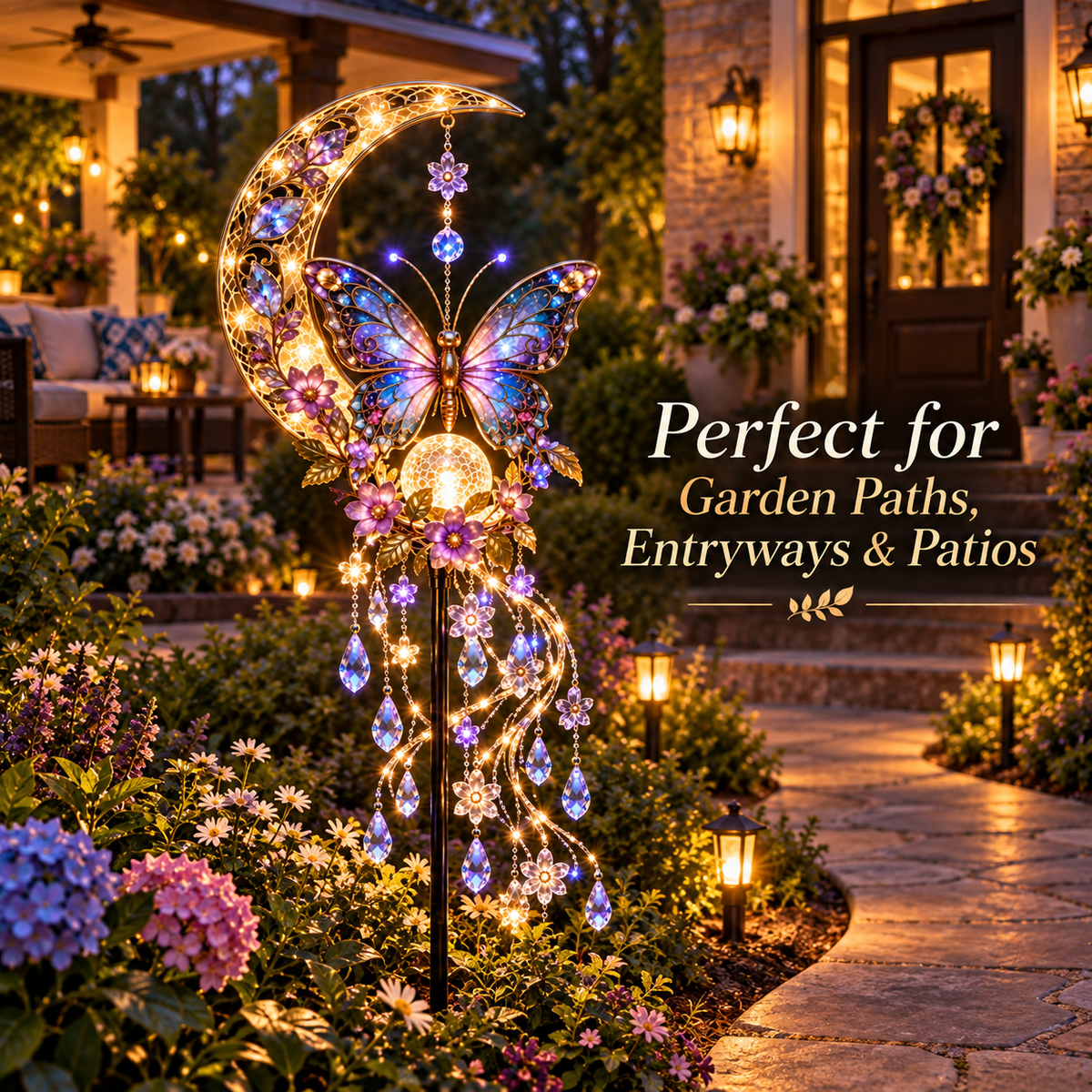 🦋 Butterfly Moonlight Cascade™ | A Little Garden Magic After Dark ✨