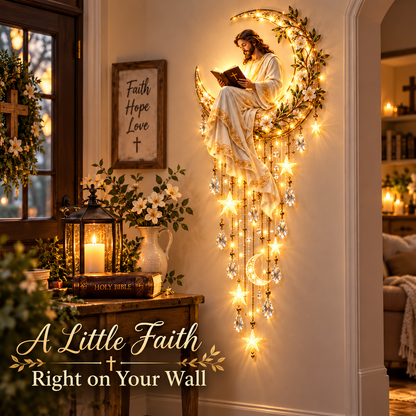 🌙🙏 Moonlit Grace™ | Jesus & Mary Faith-Inspired Wall Light