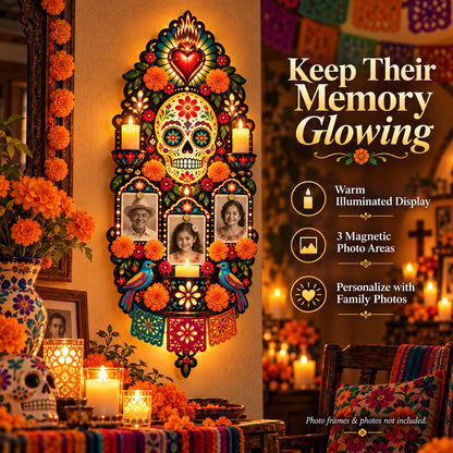 🕯️💀 Día de los Muertos Memorial Wall Light – Forever in Our Hearts, Always in the Glow ❤️