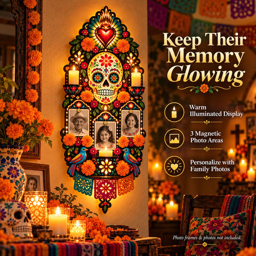 🕯️💀 Día de los Muertos Memorial Wall Light – Forever in Our Hearts, Always in the Glow ❤️