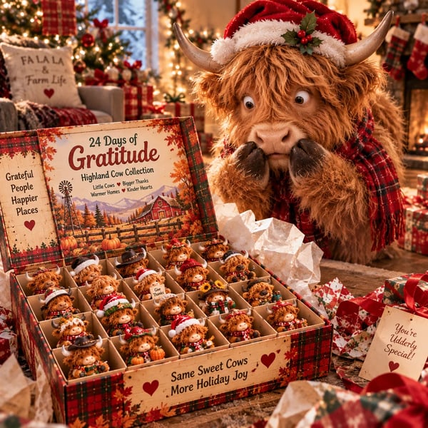 🐮🎄 24 Days of Cowboy Christmas – Highland Cow Advent Calendar