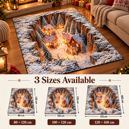 ❄️🏘️ Winter Village Illusion Rug™ | 3D Snowy Christmas Area Rug