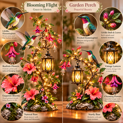 ✨🐦 Hummingbird Garden Glow™ | Lighted Floral Lantern Decor
