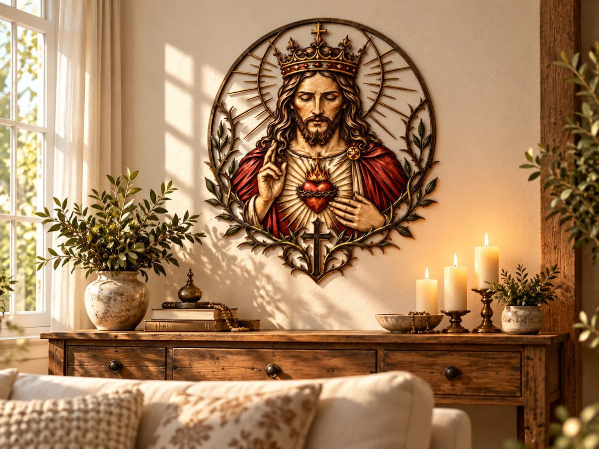 ❤️ The Heart That Watches Over Us | Jesus Wall Sculpture