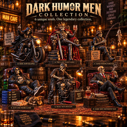 💀 No Manners. No Pulse. | 6 Skeleton Figures for the Man Cave