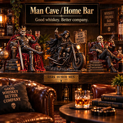 💀 No Manners. No Pulse. | 6 Skeleton Figures for the Man Cave