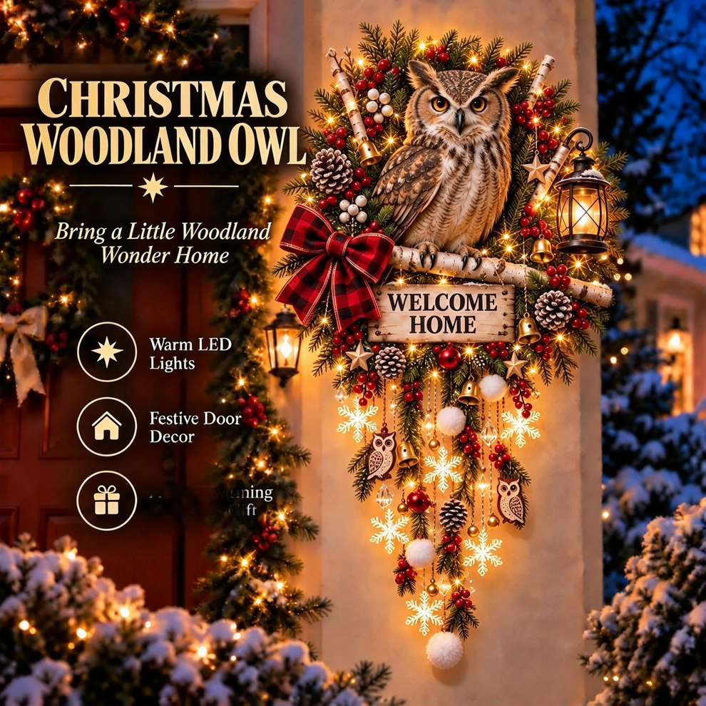 Owl Christmas Welcome Light
