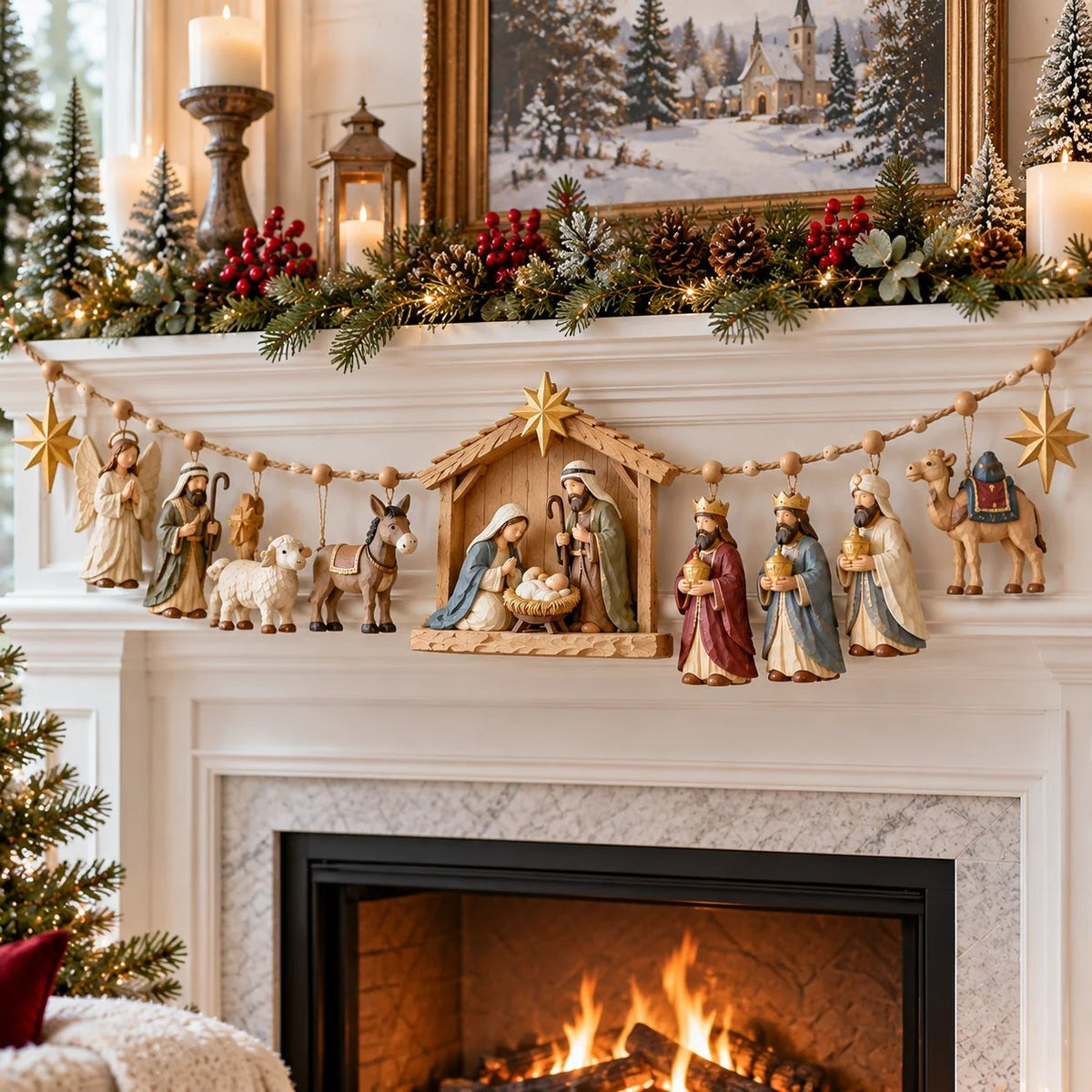 ✝️ 🎄 The Night Hope Was Born – Bethlehem Nativity Christmas Garland