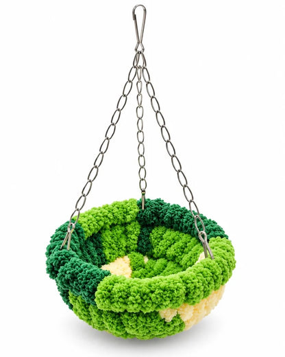 🐦🧶Cozy Winter Hanging Bird House — Soft In-Cage Habitat