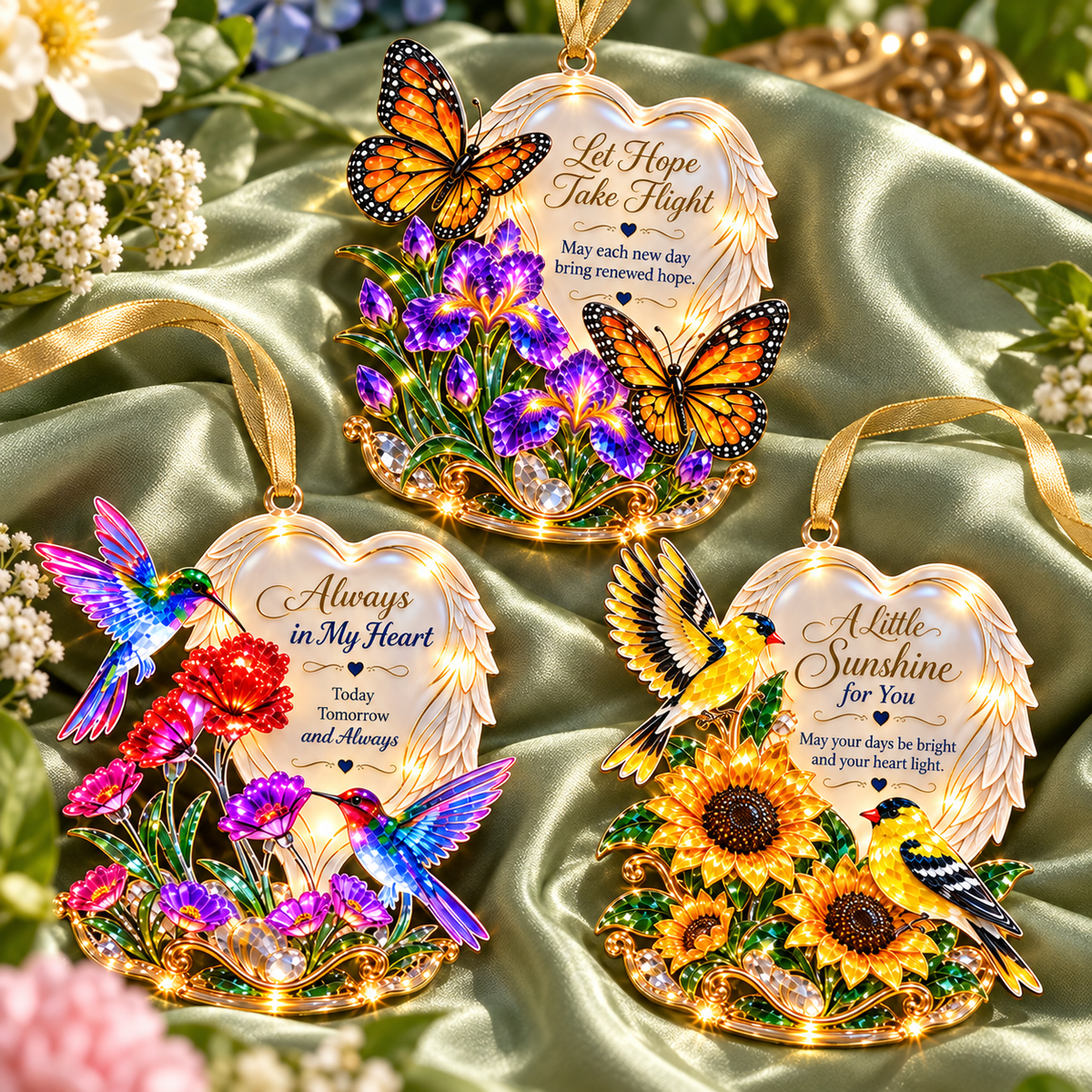 ❤️ Heavenly Hearts™ | 6 Inspirational Angel Wing Christmas Ornaments