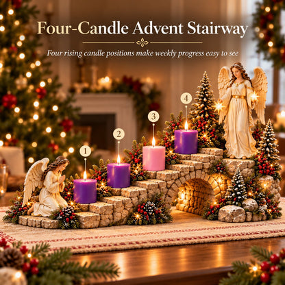✨👼Angel Advent Stairway Candle Display