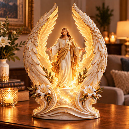 ✝️🕊️ Wings of Faith – Lighted Christian Faith Decor