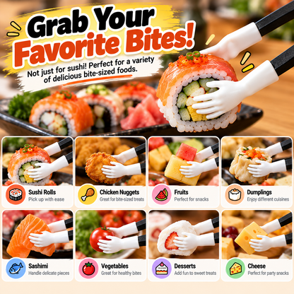 😂🥢 Tiny Hand Sushi Grabbers™ | Funny Mini Chopsticks for Sushi Lovers