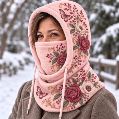 🌸 Cozy Bloom Hood | Hat, Face Cover & Neck Warmer