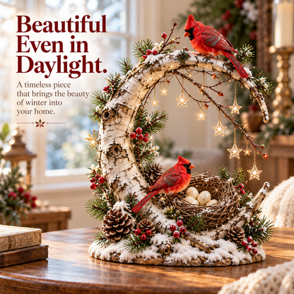 🌙🐦 Cardinal Moonlight Haven™ | Lighted Crescent Moon Decor