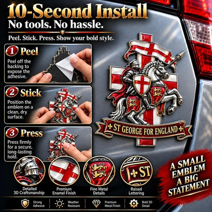 🛡️ “St George for England” Protection & Blessing Commemorative Metal Car Emblem