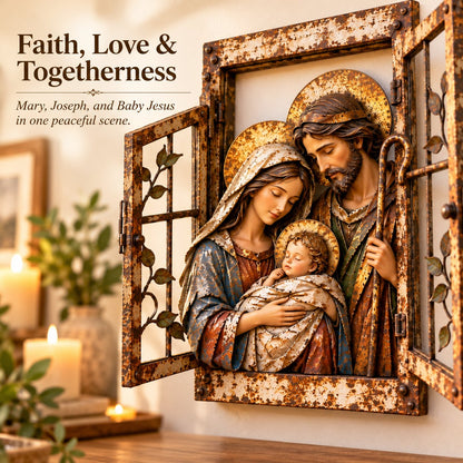 ✝️🪟 Bethlehem Window™ | Holy Family Christmas Wall Decor
