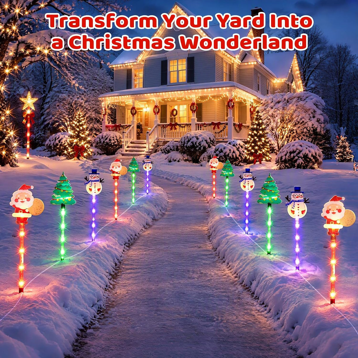 🎅✨ Solar Christmas Motion Lights™ | 6-Pack Animated Holiday Yard Lights