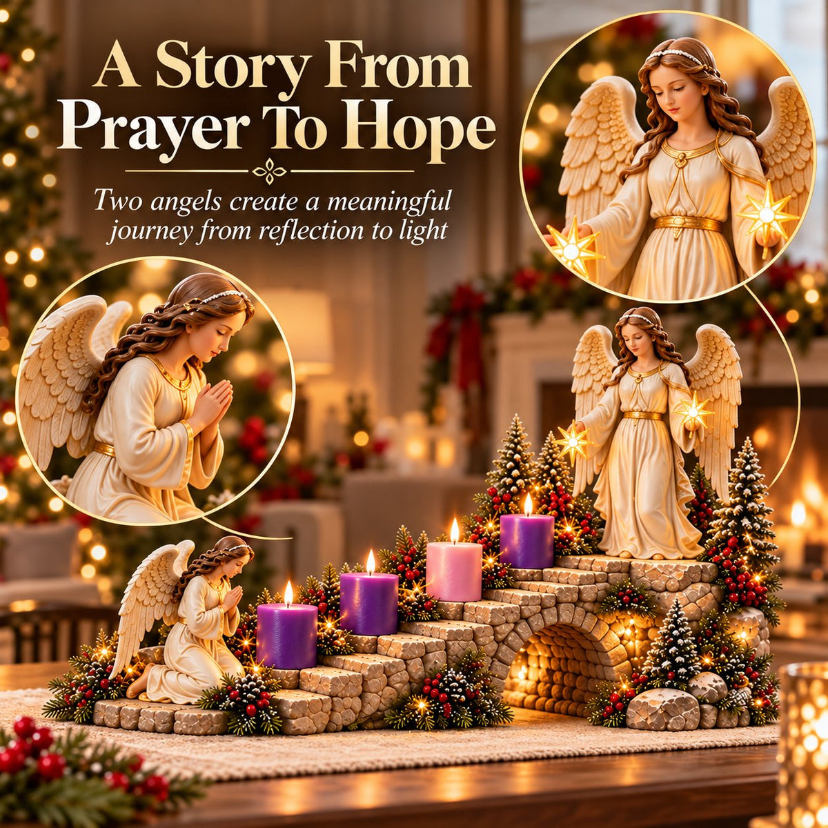 ✨👼Angel Advent Stairway Candle Display