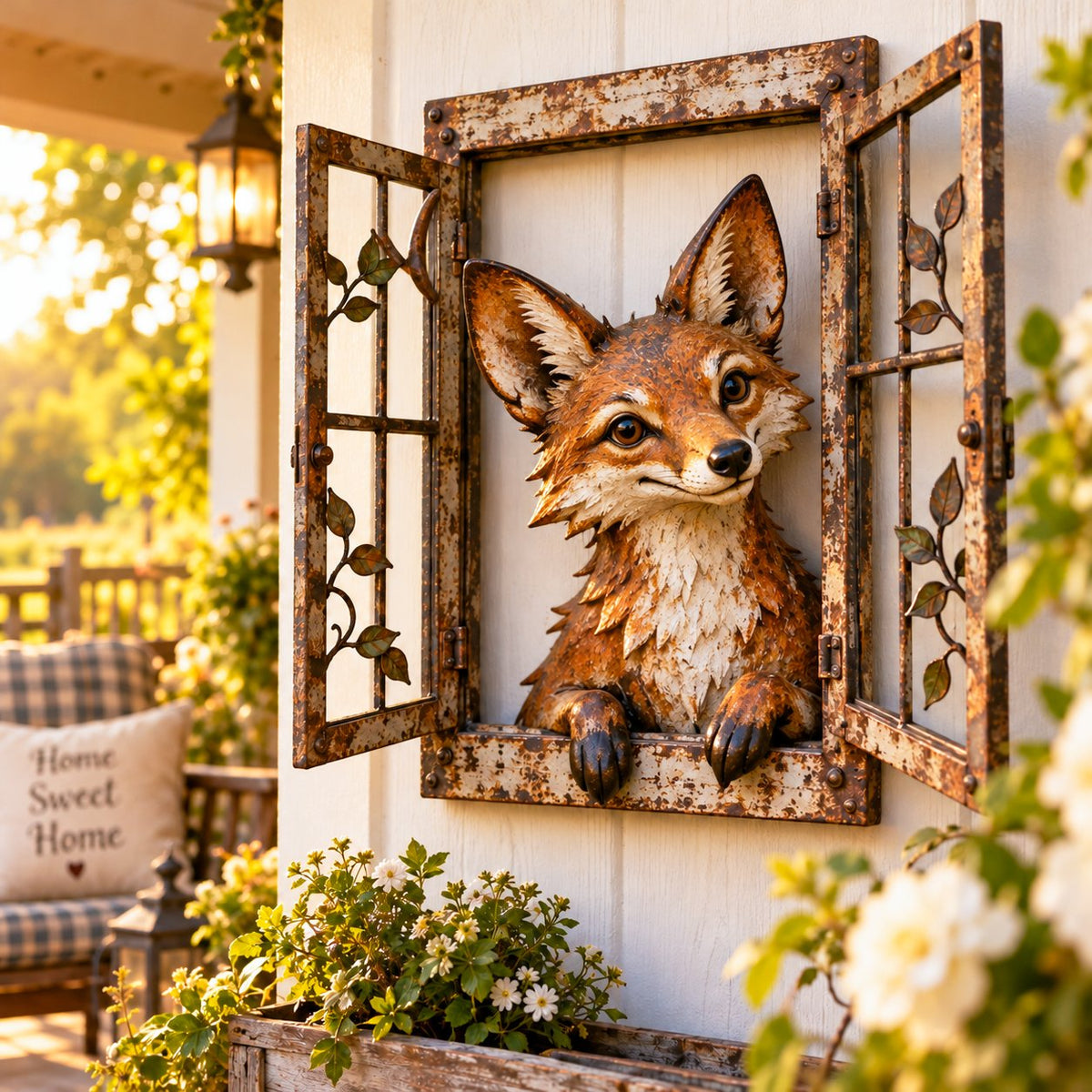 🌿 Who’s Peeking In? | Rustic Woodland Animal Wall Art