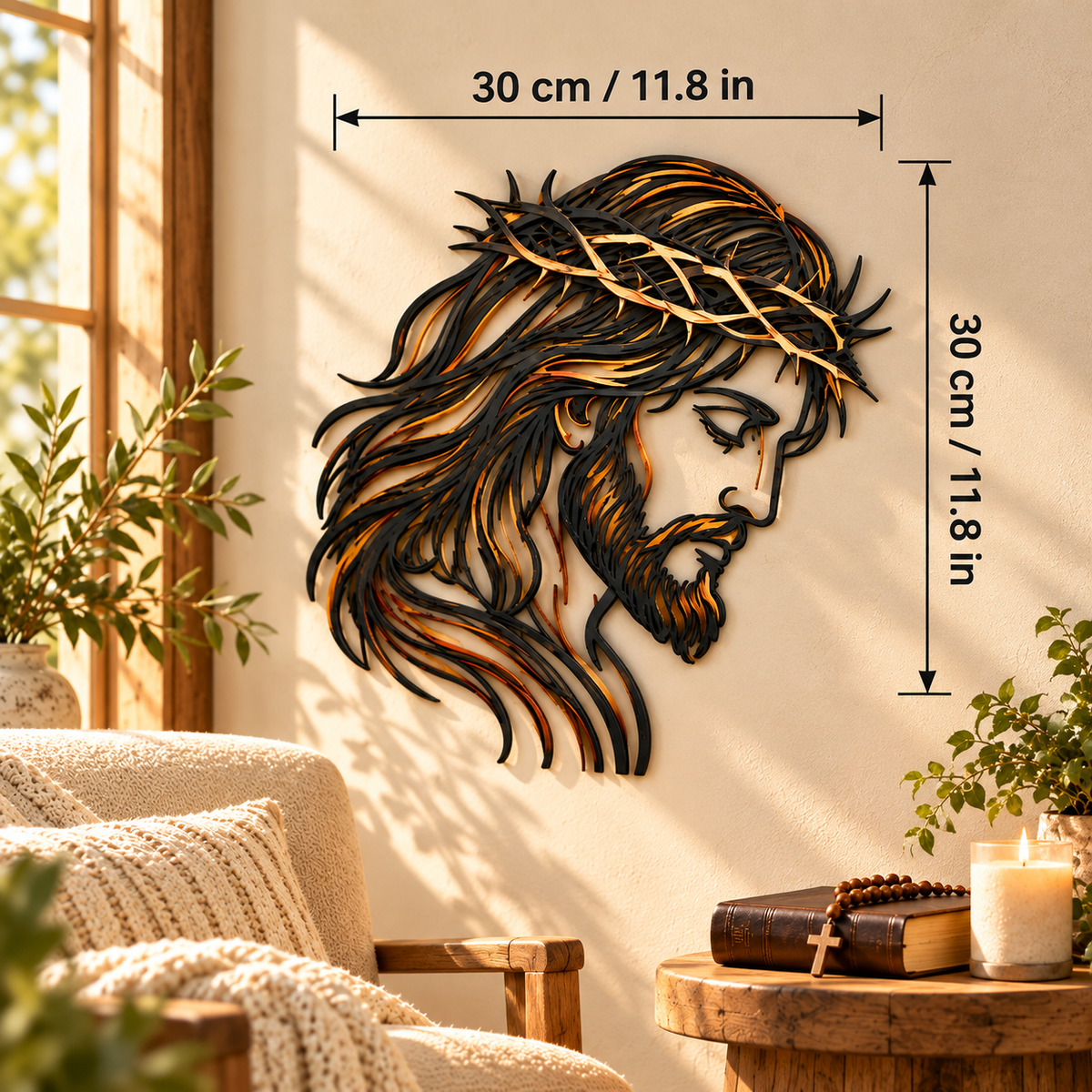 ✝️👑 Crowned in Grace™ | Jesus Christian Metal Wall Art