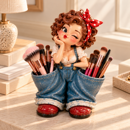 💕🧺 Vintage Pocket Girl – Adorable Desk Organizer & Charming Home Decor ✨